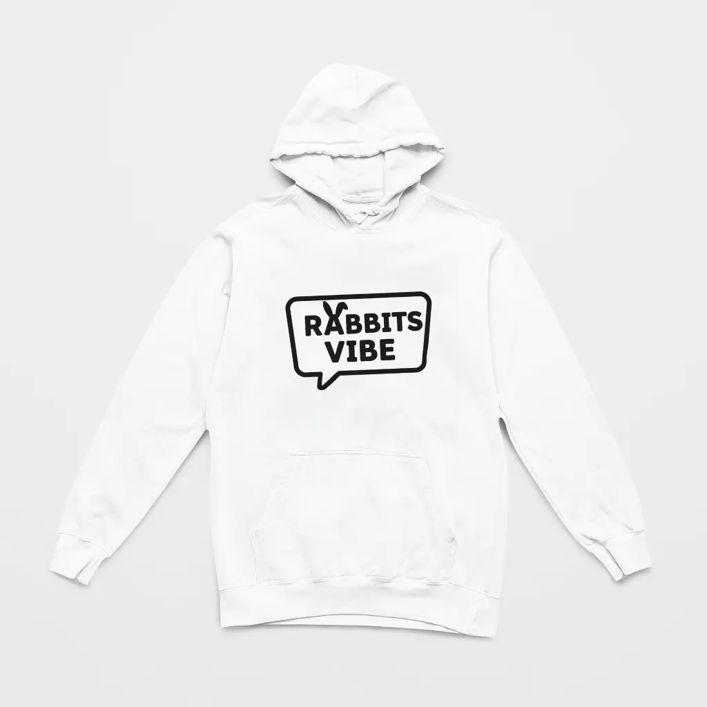Rabbits - Embossed Easter White Hoodie