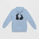Rabbits - Embossed Easter Blue Hoodie