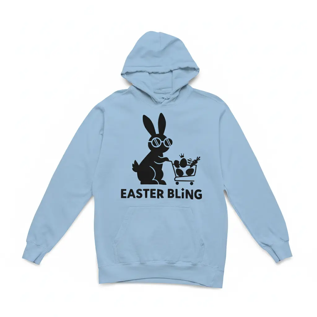 Easter Bling - Embossed Easter Pink Hoodie