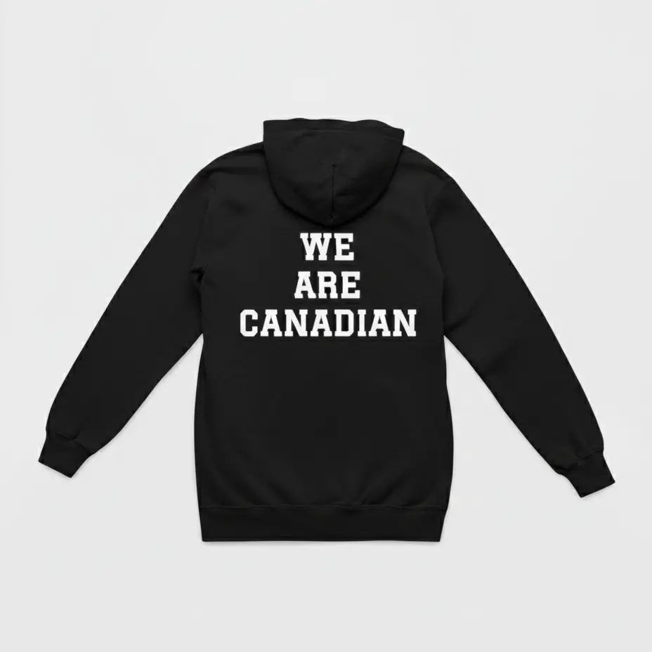 We Are Canadian - Embossed Canada Black Hoodie