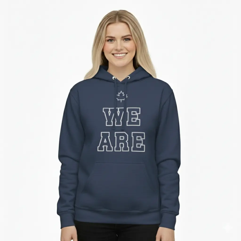 We Are Canadian - Embossed Canada Navy Hoodie