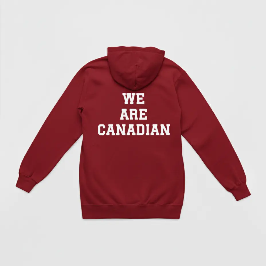 We Are Canadian - Embossed Canada Red Hoodie