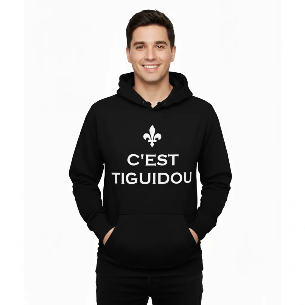 C'est Tiguidou - Embossed Canada Black Hoodie