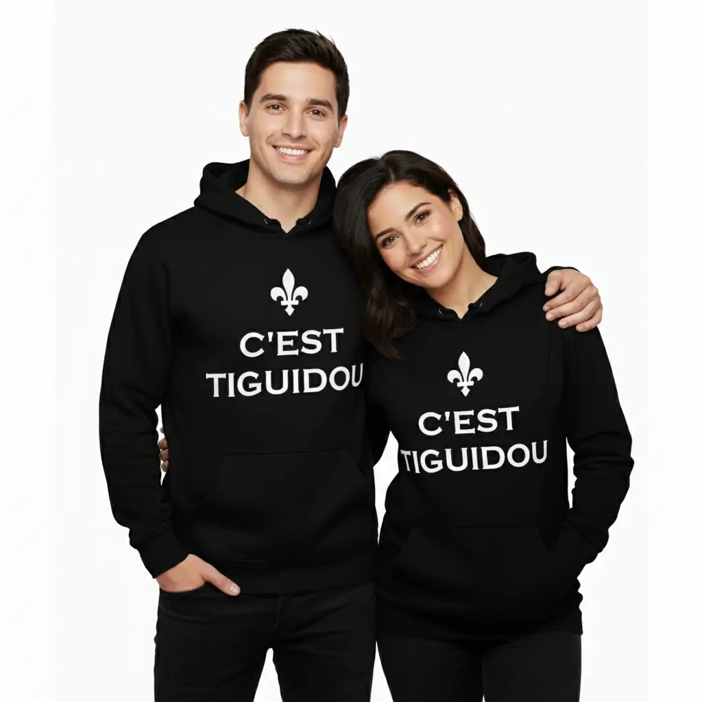 C'est Tiguidou - Embossed Canada Black Hoodie