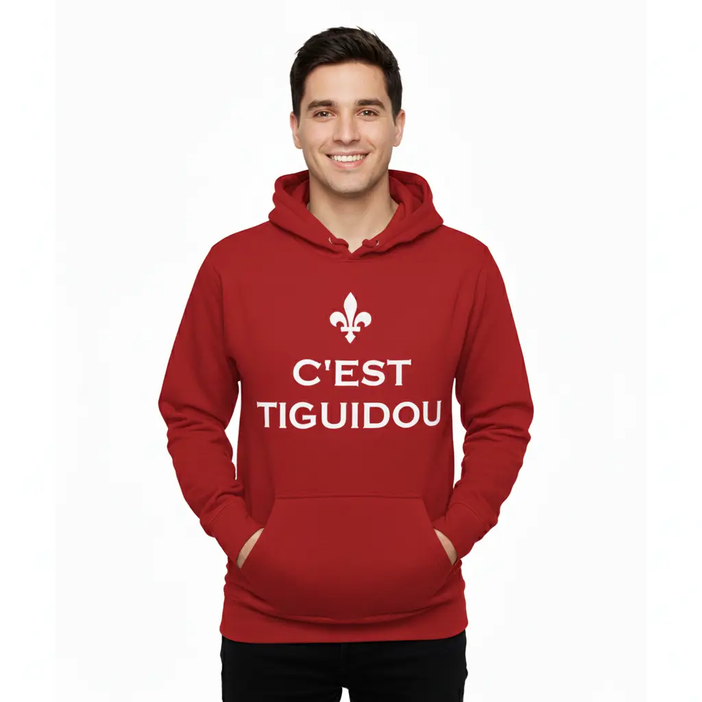 C'est Tiguidou - Embossed Canada Red Hoodie