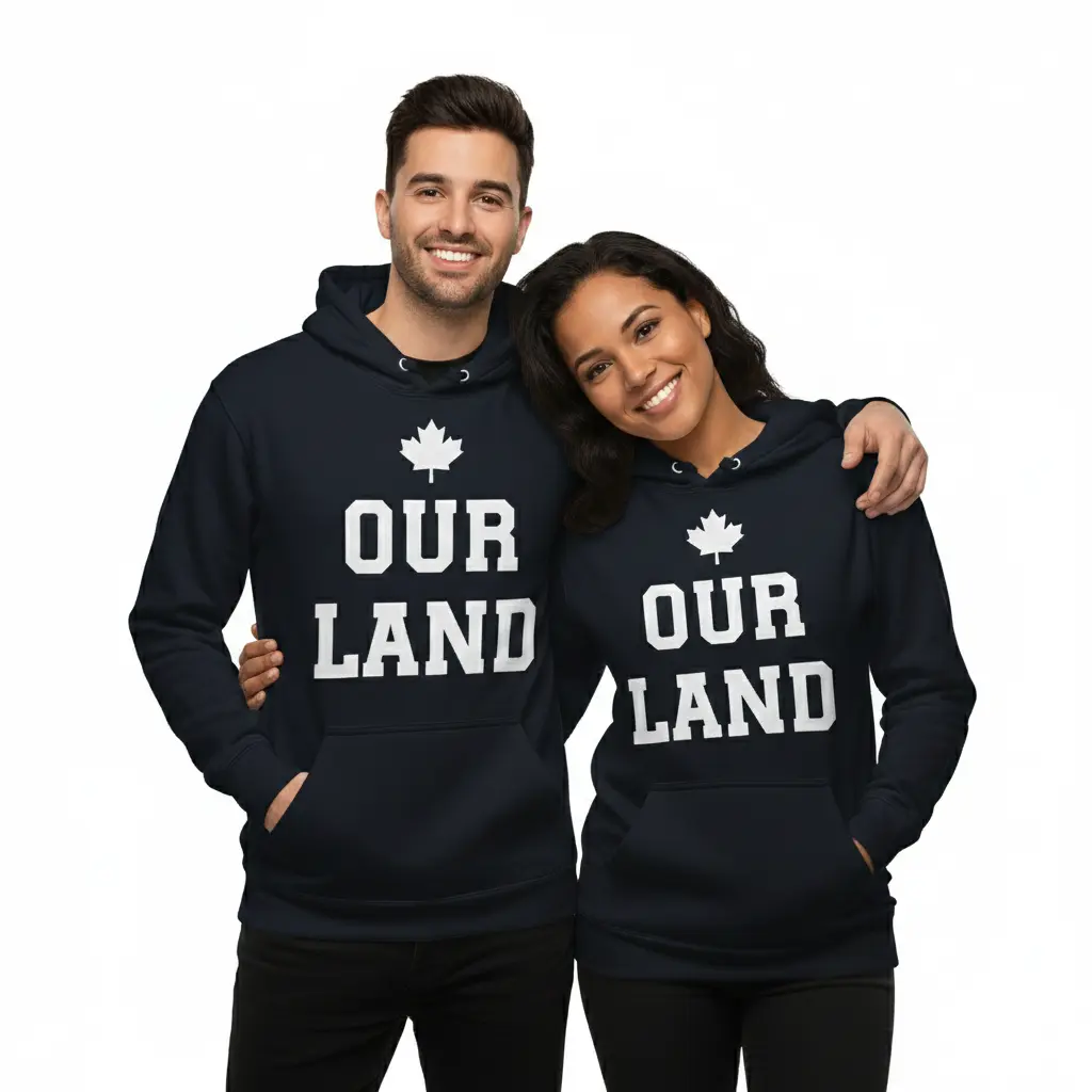 Inukshuk - Embossed Canada Navy Hoodie