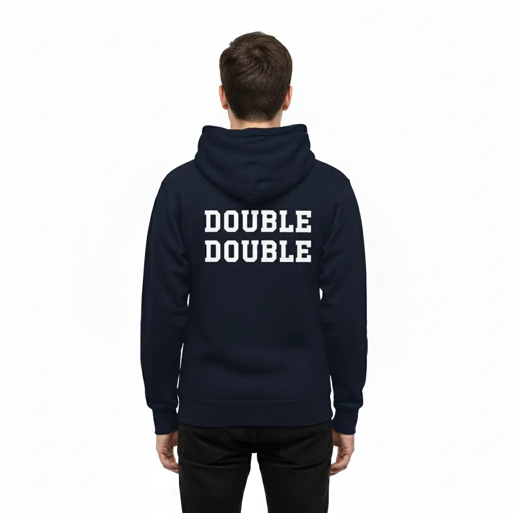 Double Double - Embossed Canada Navy Hoodie