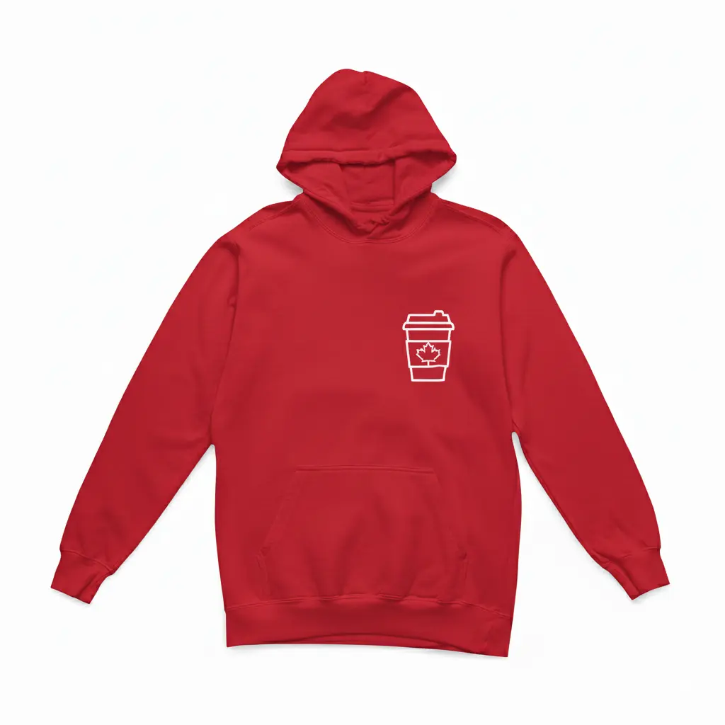 Double Double - Embossed Canada Red Hoodie
