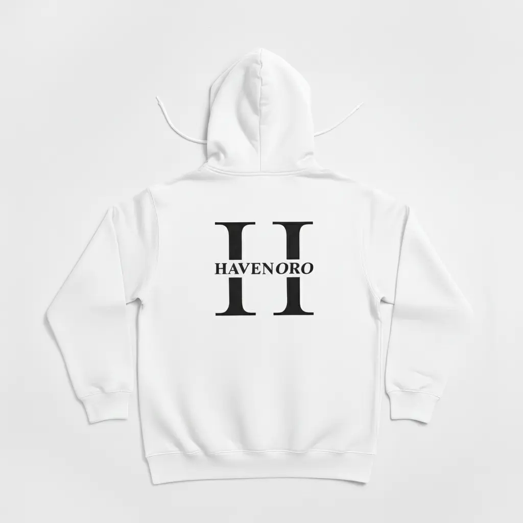 Havenoro - Embossed Essentials White Hoodie
