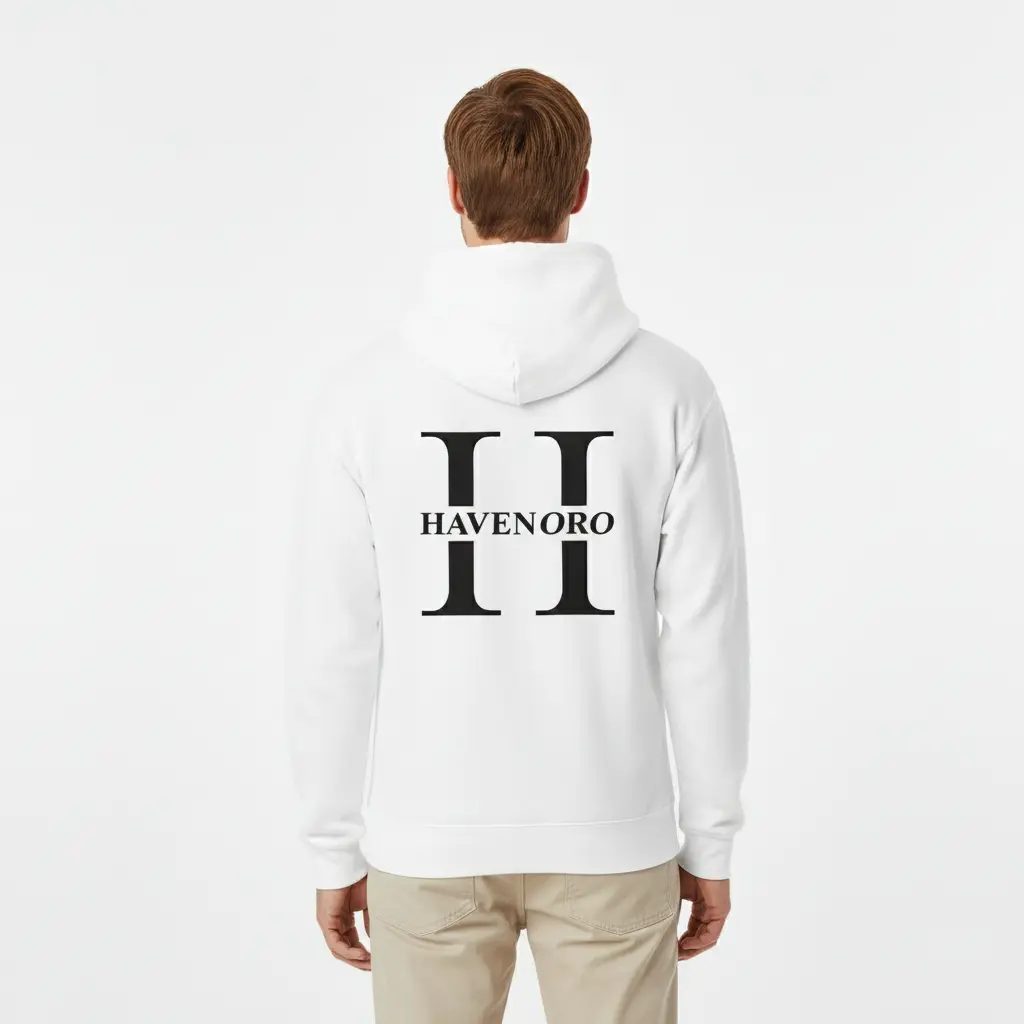 Havenoro - Embossed Essentials White Hoodie