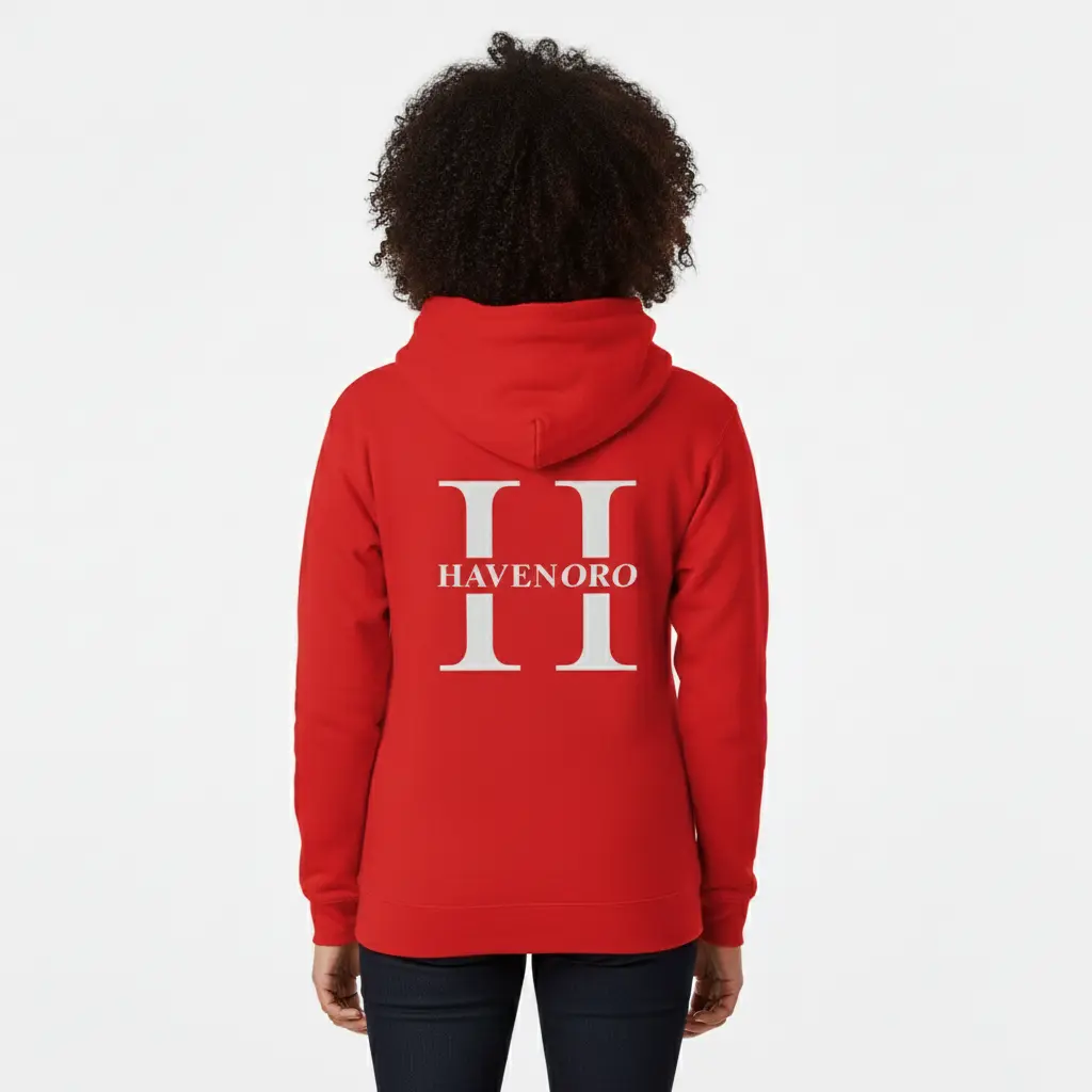 Havenoro - Embossed Essentials Red Hoodie