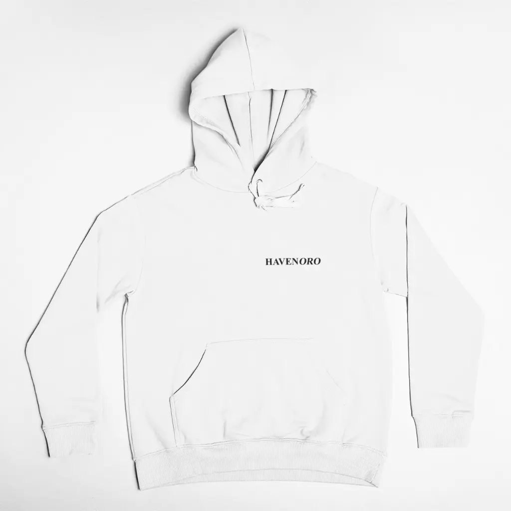 Havenoro - Embossed Essentials White Hoodie