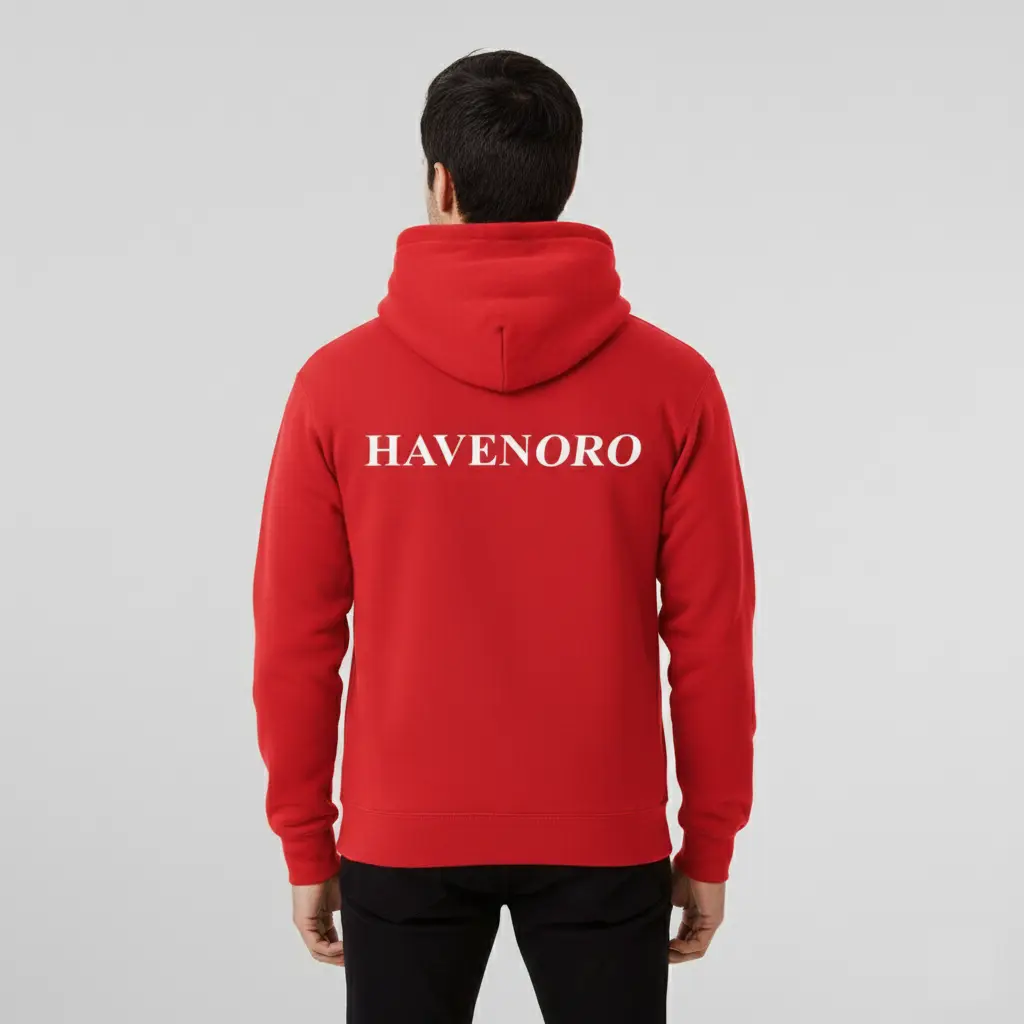 Havenoro - Embossed Essentials Red Hoodie
