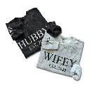 Personalized Embossed WIFEY/HUBBY Sweatshirt B&W Bundle