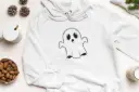 Embossed Spooky Ghost Hoodie