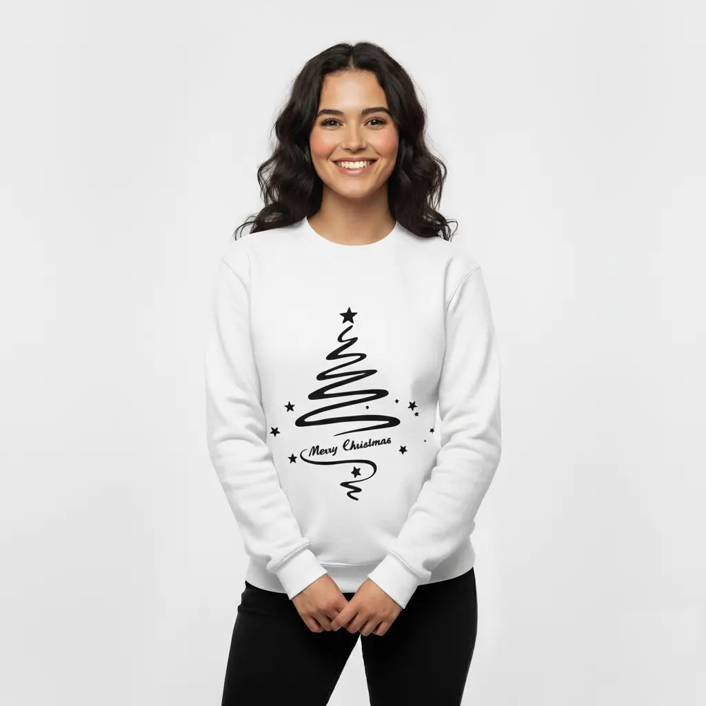 Embossed Christmas Tree Sweatshirt