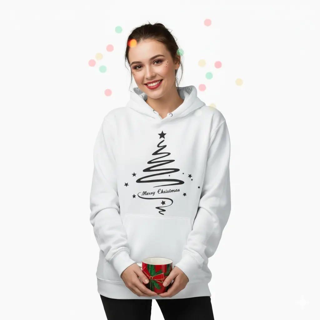 Embossed Christmas Tree Hoodie