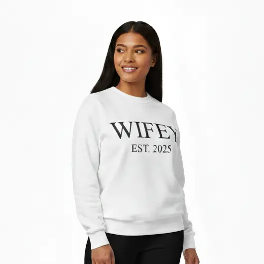 Personalized Embossed WIFEY Sweatshirt