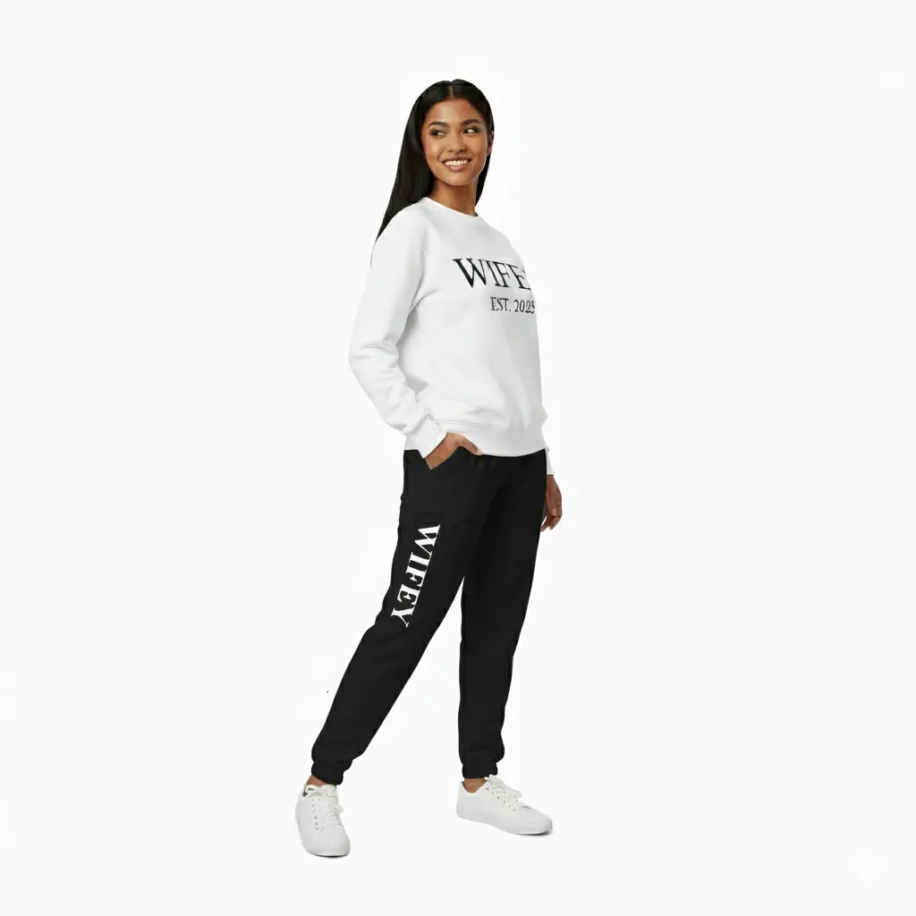 Personalized Embossed WIFEY Sweatshirt & Joggers Set