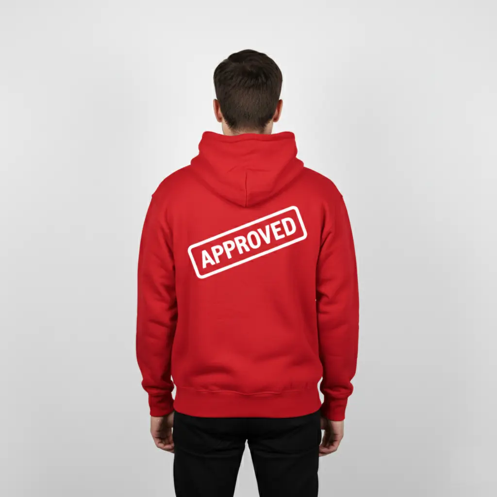 Approved - Embossed Puff Back Hoodie Red
