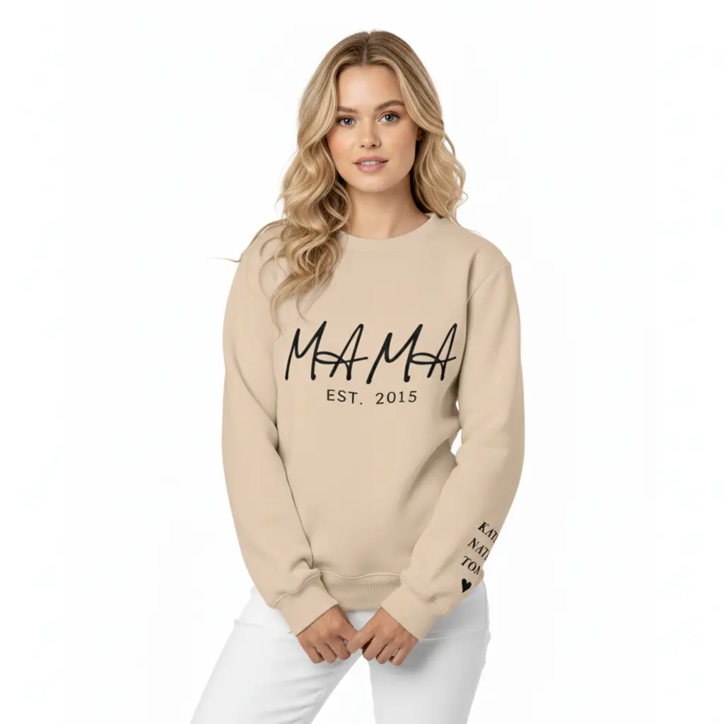 Personalized Embossed MAMA Sweatshirt