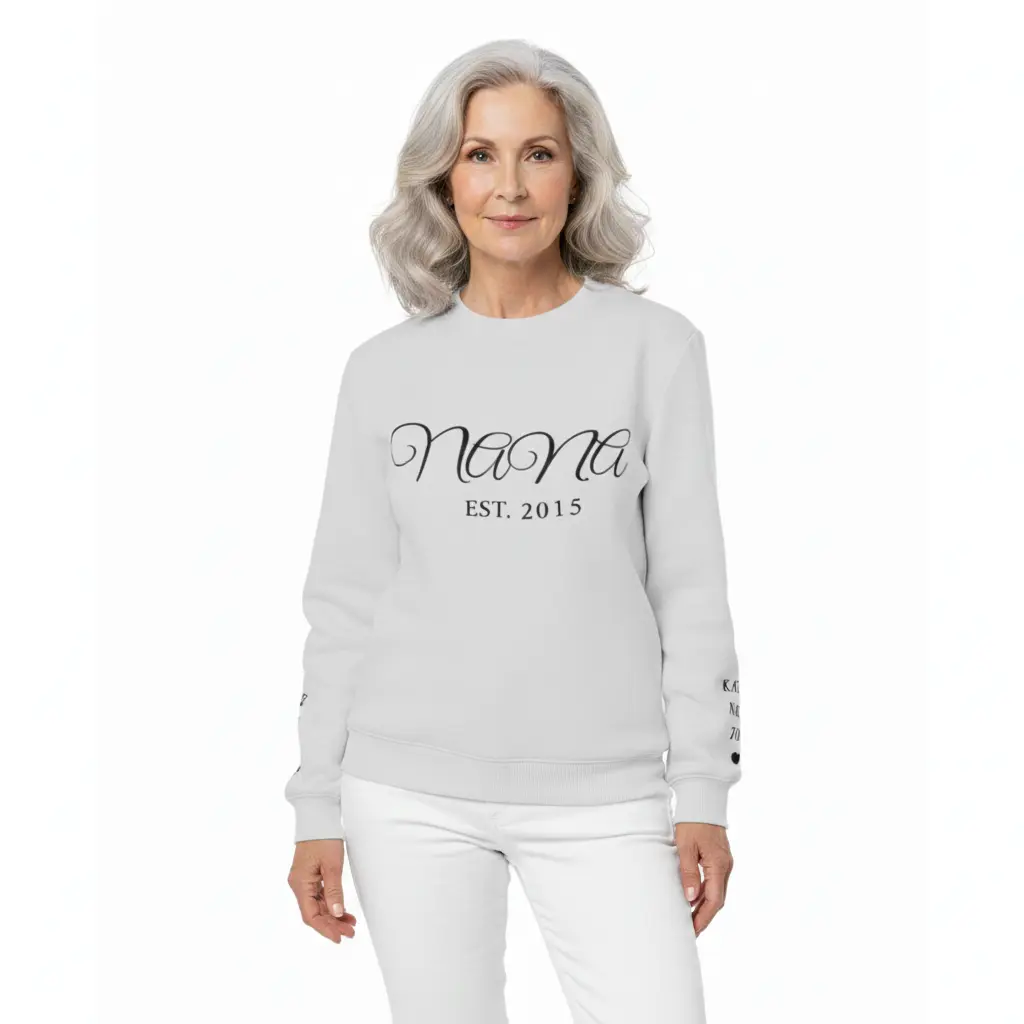 Personalized Embossed GRANDMA Sweatshirt