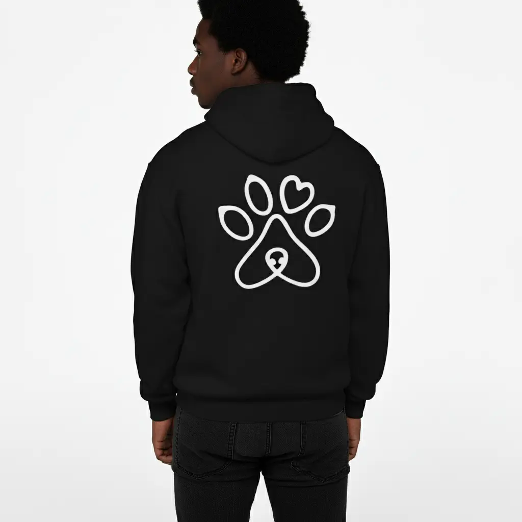 Pet's Love - Embossed Valentines Black Hoodie