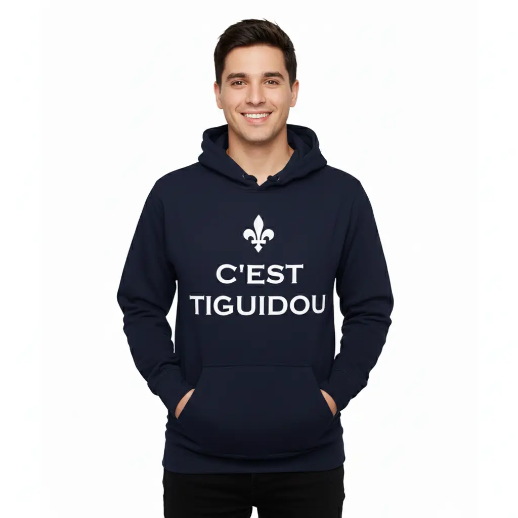 C'est Tiguidou - Embossed Canada Navy Hoodie