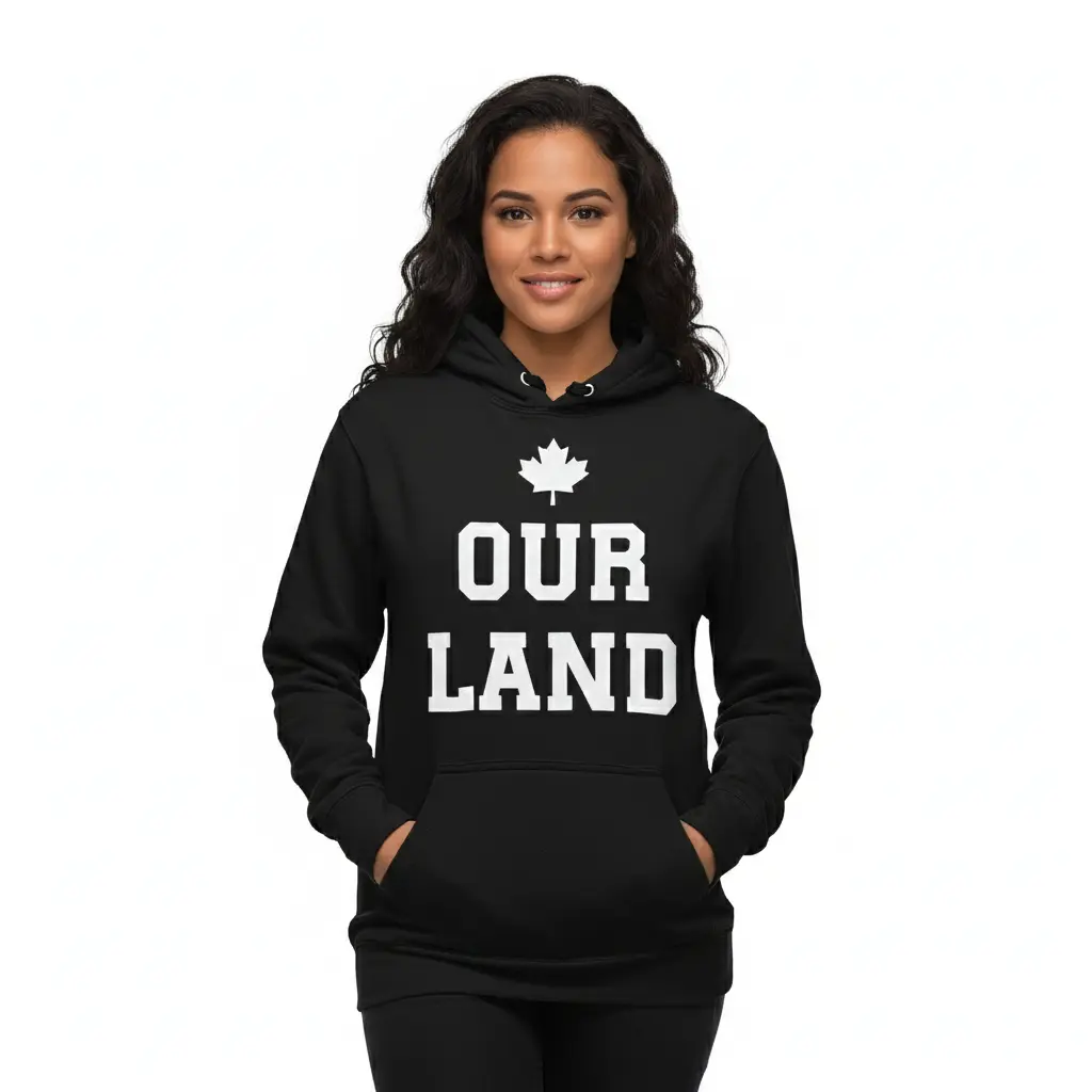 Inukshuk - Embossed Canada Black Hoodie