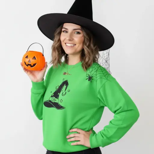 Embossed Witch Hat Sweatshirt