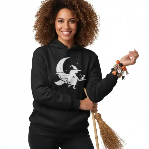 Embossed Moon Witch Hoodie