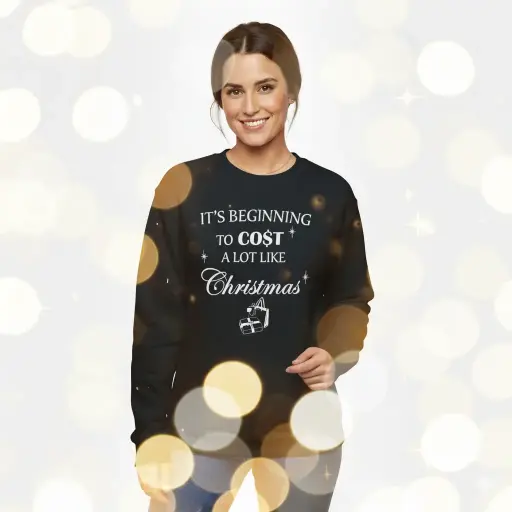 Embossed Cost like Christmas Sweatshirt