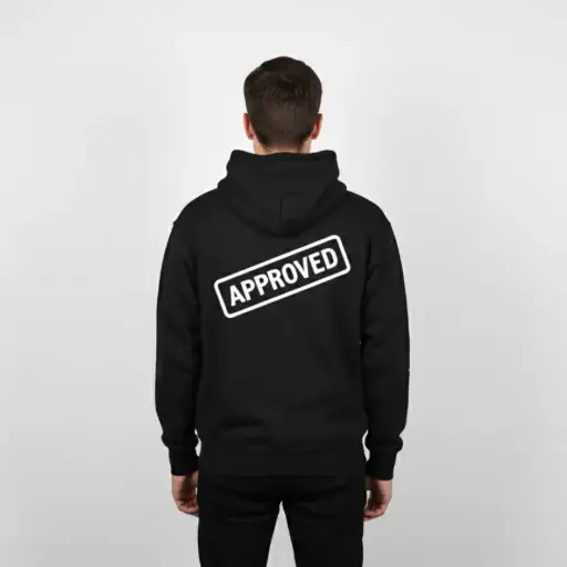 Approved - Embossed Puff Back Hoodie Black