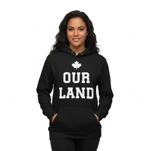 Inukshuk - Embossed Canada Black Hoodie